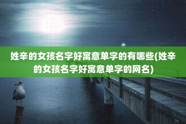 姓辛的女孩名字好寓意单字的有哪些(姓辛的女孩名字好寓意单字的网名)