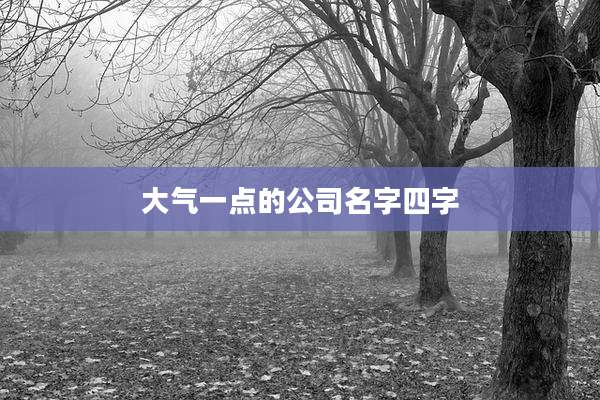大气一点的公司名字四字