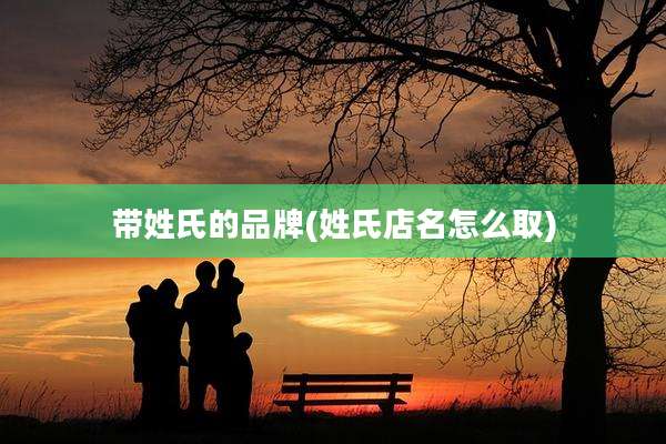 带姓氏的品牌(姓氏店名怎么取)