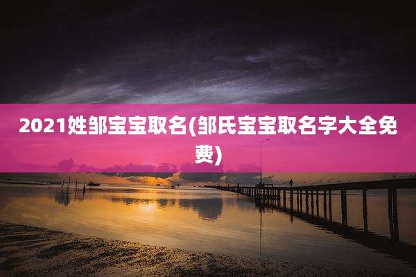 2021姓邹宝宝取名(邹氏宝宝取名字大全免费)