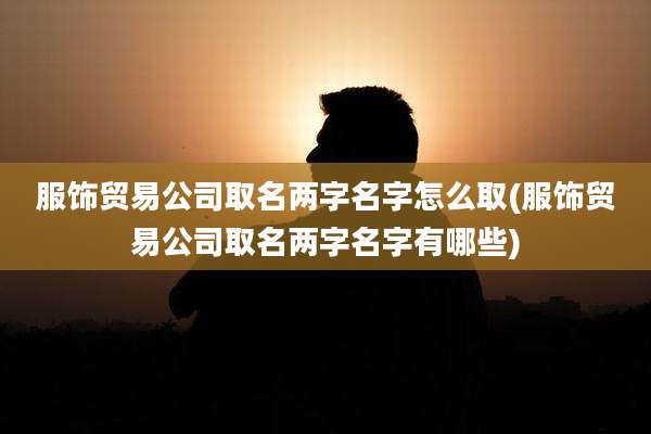 服饰贸易公司取名两字名字怎么取(服饰贸易公司取名两字名字有哪些)