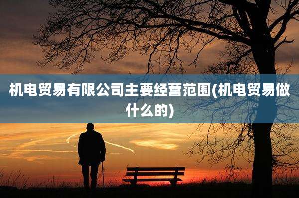 机电贸易有限公司主要经营范围(机电贸易做什么的)