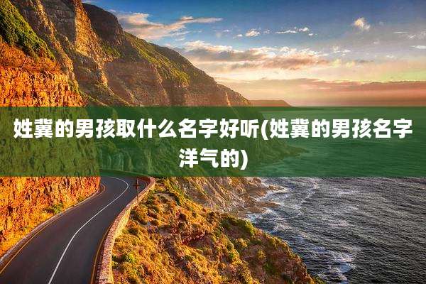 姓冀的男孩取什么名字好听(姓冀的男孩名字洋气的)