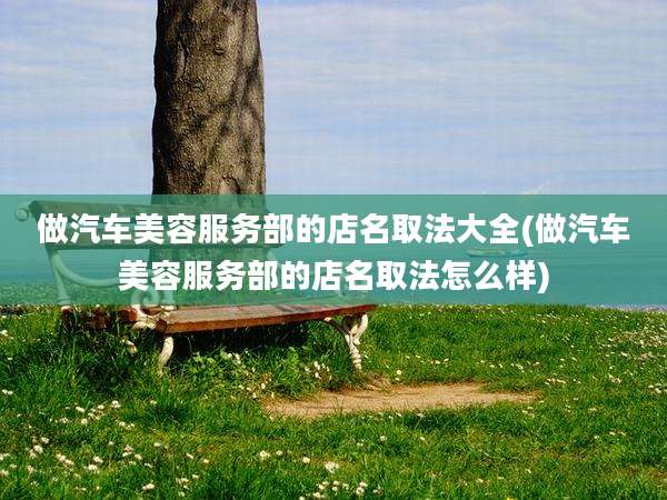 做汽车美容服务部的店名取法大全(做汽车美容服务部的店名取法怎么样)