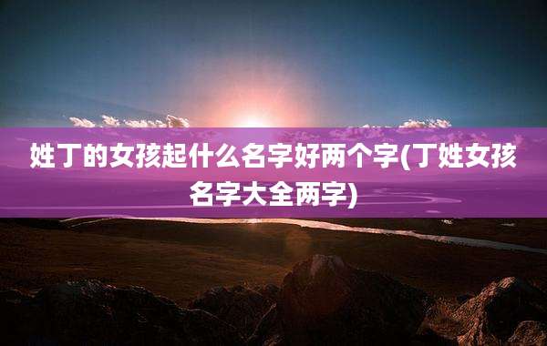 姓丁的女孩起什么名字好两个字(丁姓女孩名字大全两字)