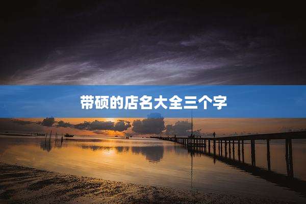 带硕的店名大全三个字