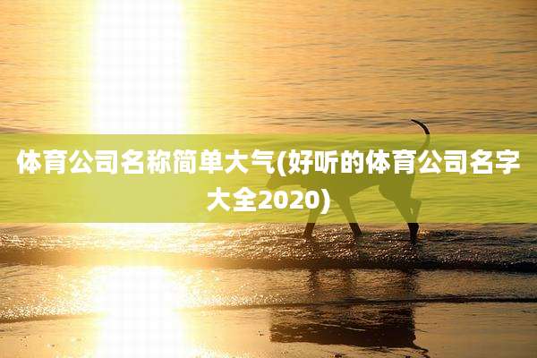 体育公司名称简单大气(好听的体育公司名字大全2020)