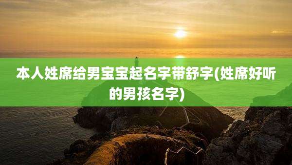 本人姓席给男宝宝起名字带舒字(姓席好听的男孩名字)