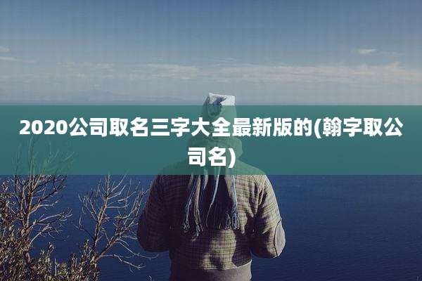 2020公司取名三字大全最新版的(翰字取公司名)