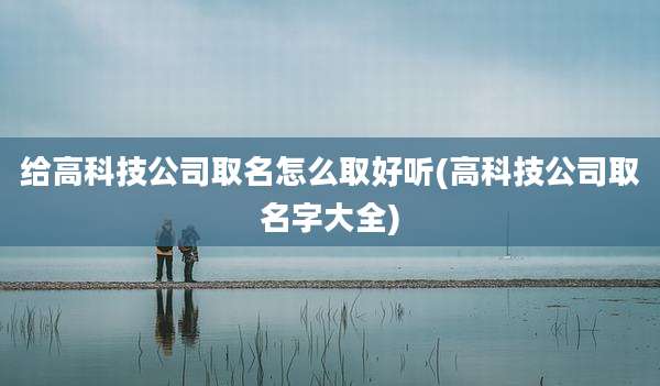 给高科技公司取名怎么取好听(高科技公司取名字大全)
