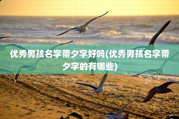 优秀男孩名字带夕字好吗(优秀男孩名字带夕字的有哪些)