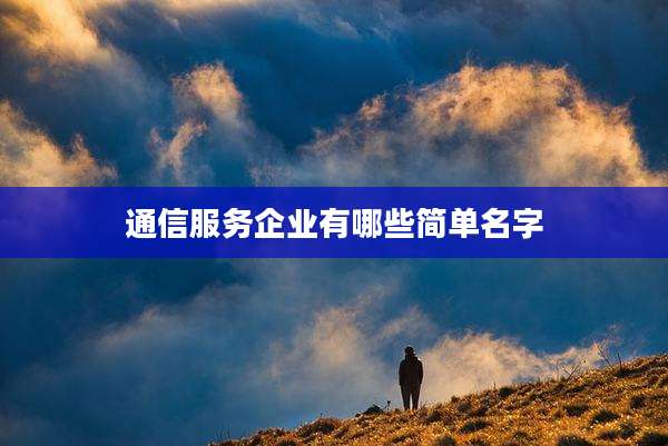 通信服务企业有哪些简单名字