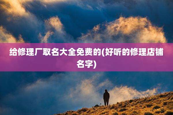 给修理厂取名大全免费的(好听的修理店铺名字)