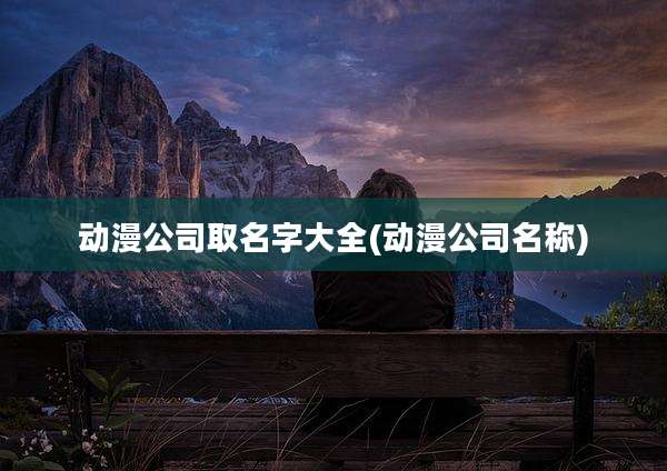 动漫公司取名字大全(动漫公司名称)