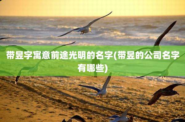 带昱字寓意前途光明的名字(带昱的公司名字有哪些)