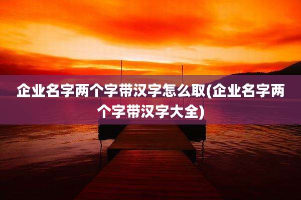 企业名字两个字带汉字怎么取(企业名字两个字带汉字大全)