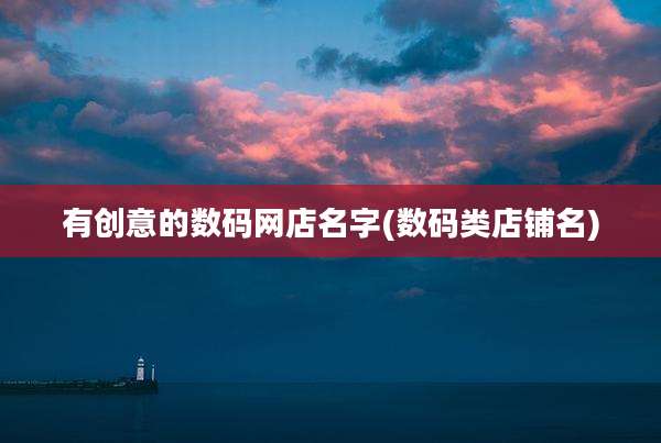 有创意的数码网店名字(数码类店铺名)