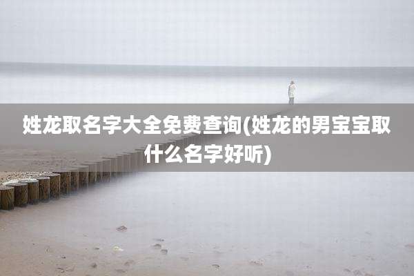 姓龙取名字大全免费查询(姓龙的男宝宝取什么名字好听)