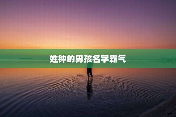 姓钟的男孩名字霸气