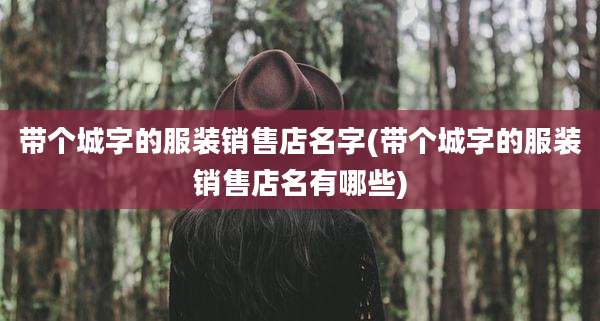 带个城字的服装销售店名字(带个城字的服装销售店名有哪些)