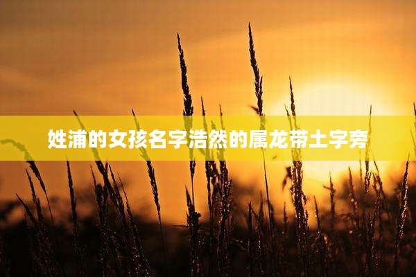 姓浦的女孩名字浩然的属龙带土字旁