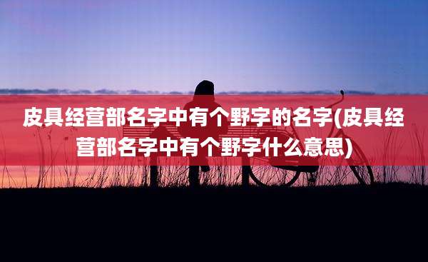 皮具经营部名字中有个野字的名字(皮具经营部名字中有个野字什么意思)