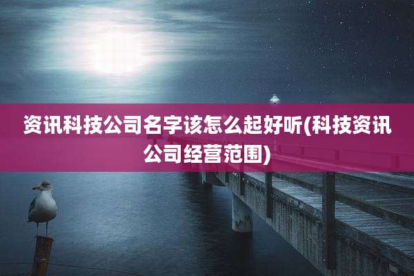资讯科技公司名字该怎么起好听(科技资讯公司经营范围)