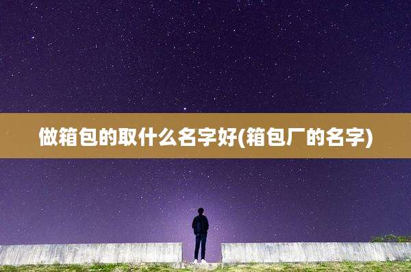 做箱包的取什么名字好(箱包厂的名字)