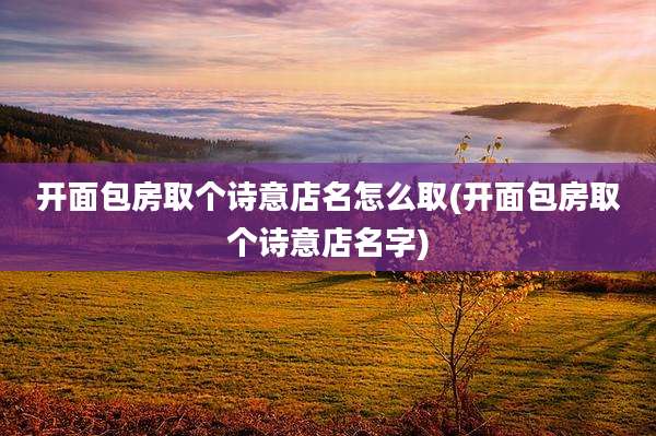 开面包房取个诗意店名怎么取(开面包房取个诗意店名字)