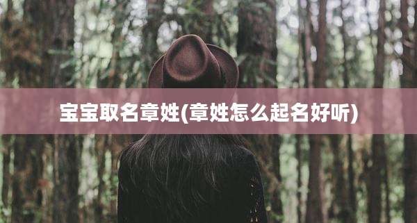 宝宝取名章姓(章姓怎么起名好听)