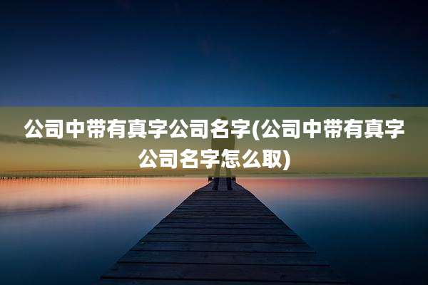 公司中带有真字公司名字(公司中带有真字公司名字怎么取)