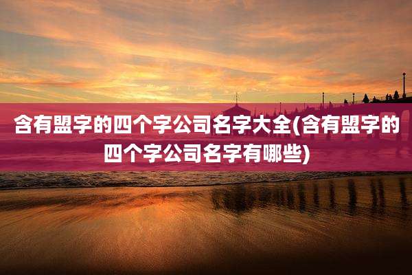含有盟字的四个字公司名字大全(含有盟字的四个字公司名字有哪些)