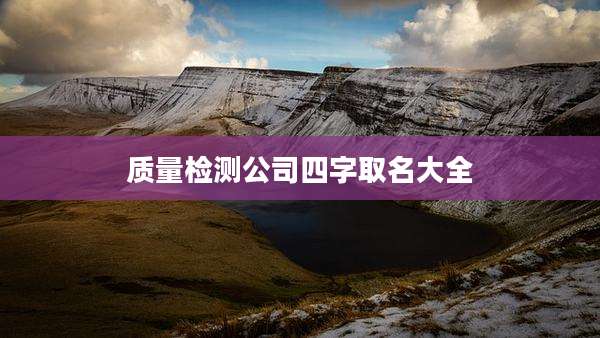 质量检测公司四字取名大全