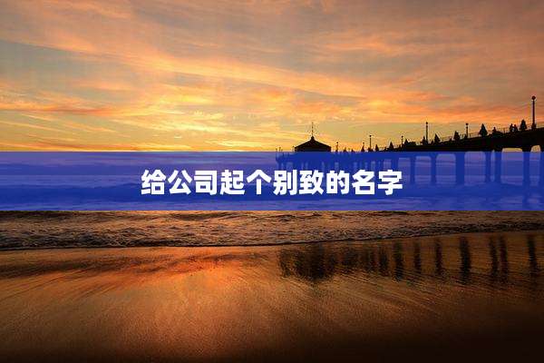 给公司起个别致的名字