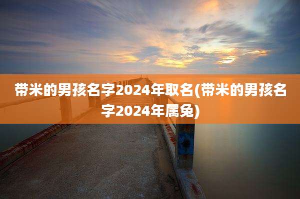 带米的男孩名字2024年取名(带米的男孩名字2024年属兔)