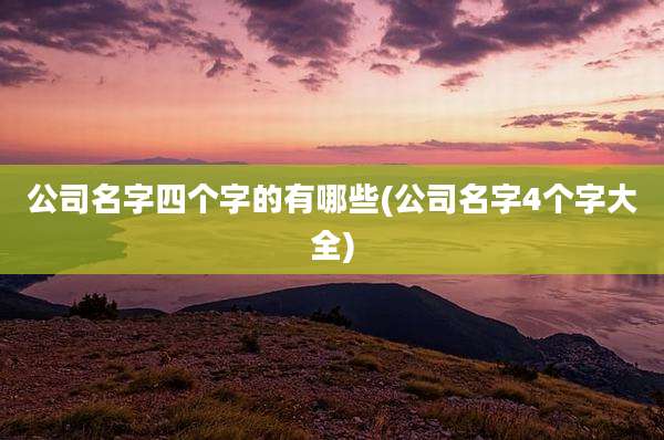 公司名字四个字的有哪些(公司名字4个字大全)