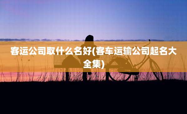 客运公司取什么名好(客车运输公司起名大全集)