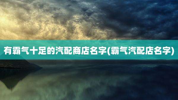 有霸气十足的汽配商店名字(霸气汽配店名字)
