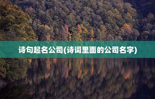 诗句起名公司(诗词里面的公司名字)