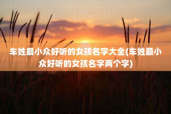 车姓最小众好听的女孩名字大全(车姓最小众好听的女孩名字两个字)