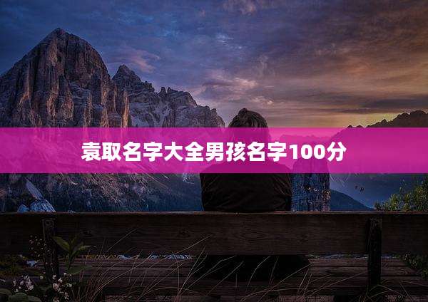 袁取名字大全男孩名字100分