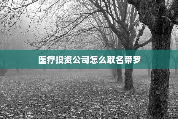 医疗投资公司怎么取名带罗