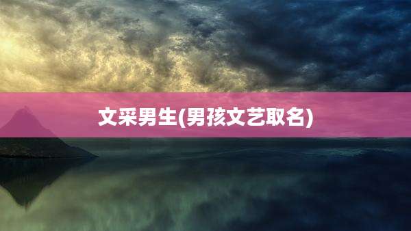 文采男生(男孩文艺取名)
