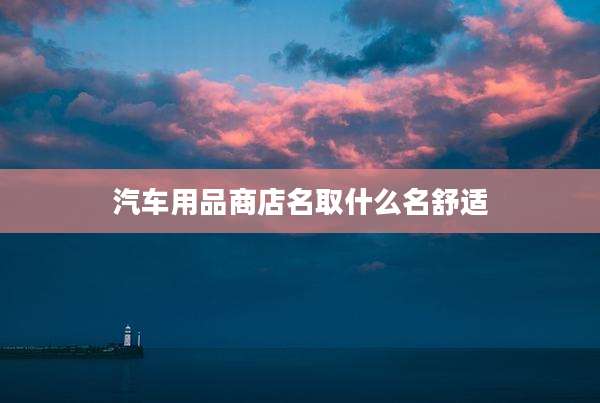 汽车用品商店名取什么名舒适