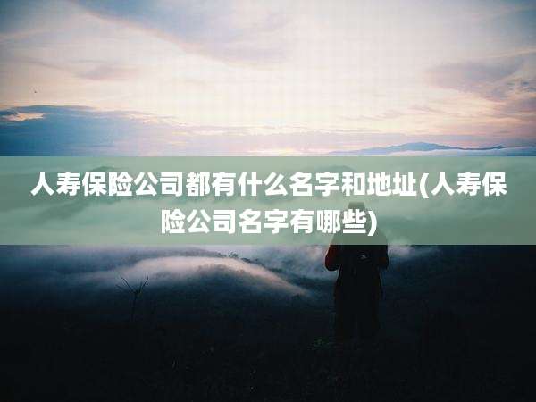 人寿保险公司都有什么名字和地址(人寿保险公司名字有哪些)