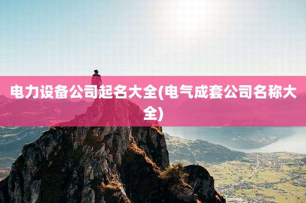 电力设备公司起名大全(电气成套公司名称大全)