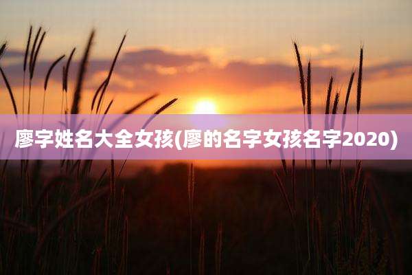 廖字姓名大全女孩(廖的名字女孩名字2020)