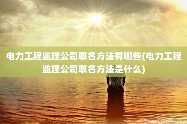 电力工程监理公司取名方法有哪些(电力工程监理公司取名方法是什么)