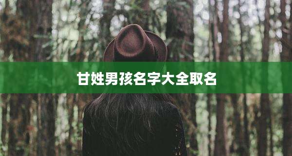甘姓男孩名字大全取名