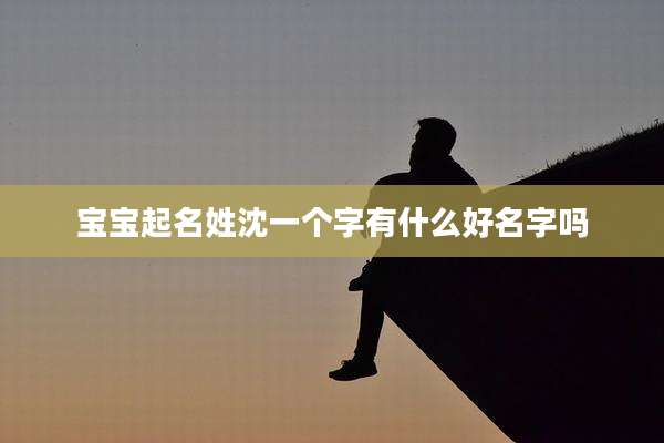 宝宝起名姓沈一个字有什么好名字吗